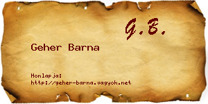 Geher Barna névjegykártya
